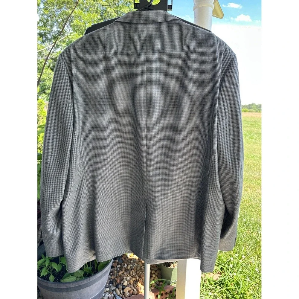 Lauren Ralph Lauren Men's 52L Blazer‎ Sport Coat Houndstooth Grey Black 52 Long